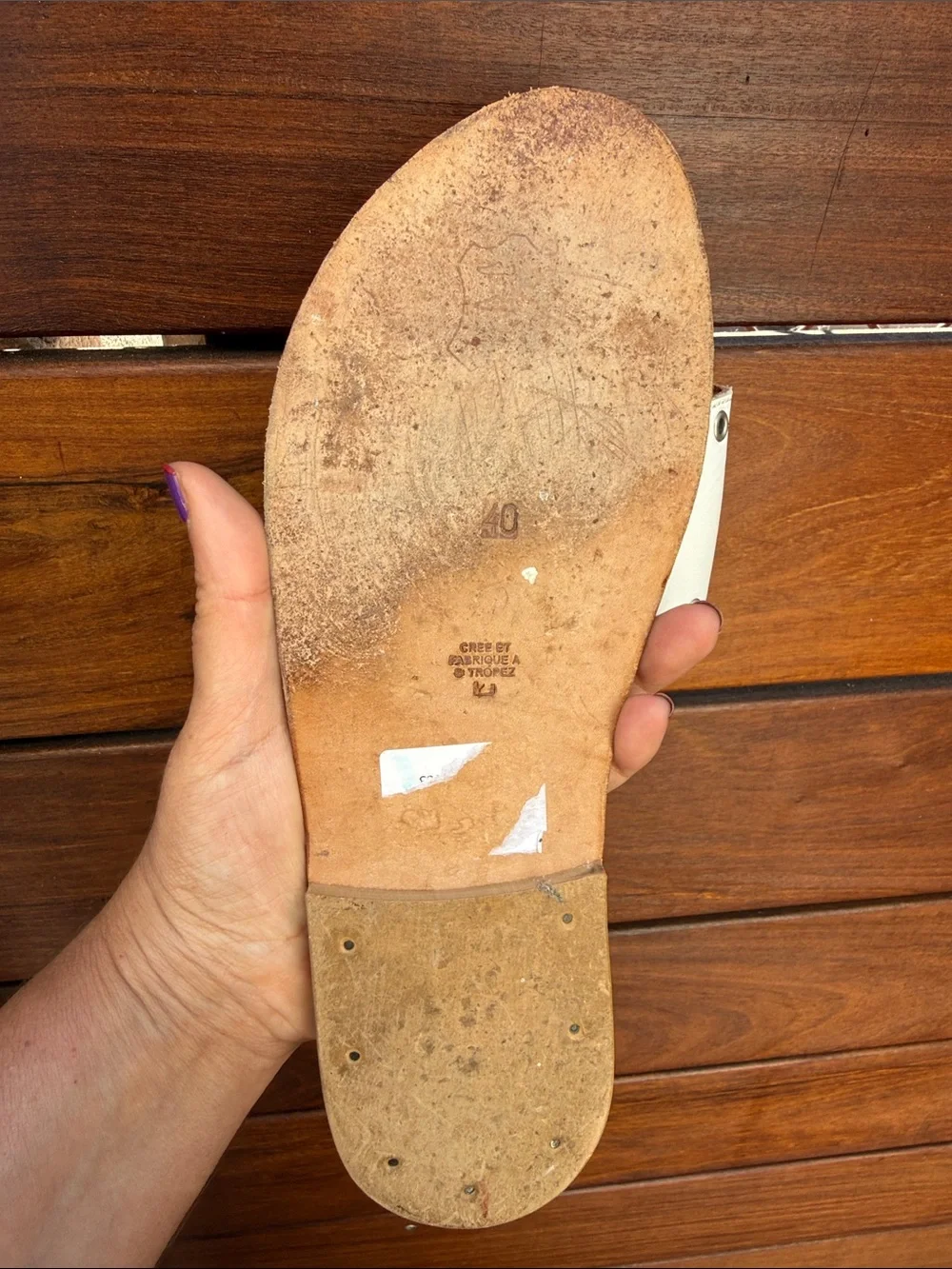 K.Jacques White Leather Eyelet Slide Sandals Size 40